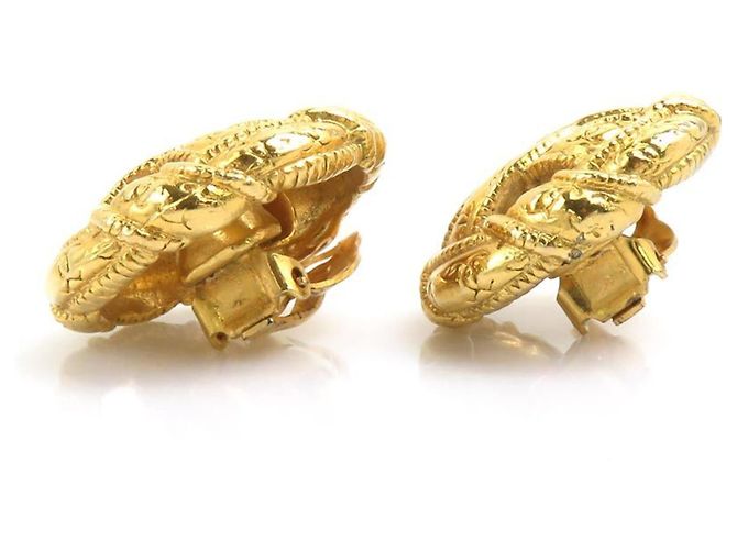Orecchini a clip in metallo dorato Chanel Coco Mark per donne D'oro - vista 8