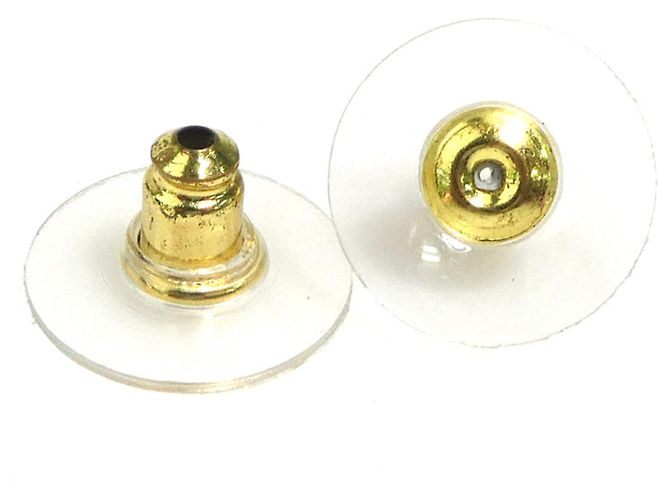 Orecchini in resina dorata e metallo Chanel D'oro Giallo - vista 7