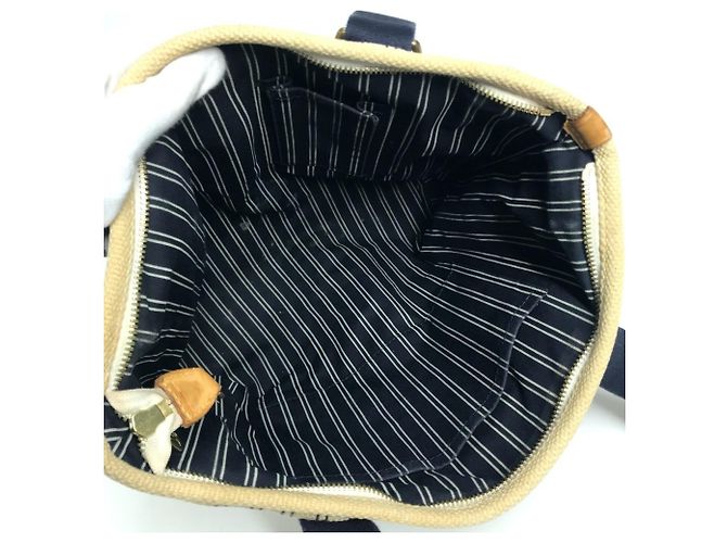 Borsa a Spalla Louis Vuitton Antigua Cabas MM Crudo Blu navy - vista 10