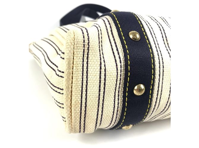 Borsa a Spalla Louis Vuitton Antigua Cabas MM Crudo Blu navy - vista 6