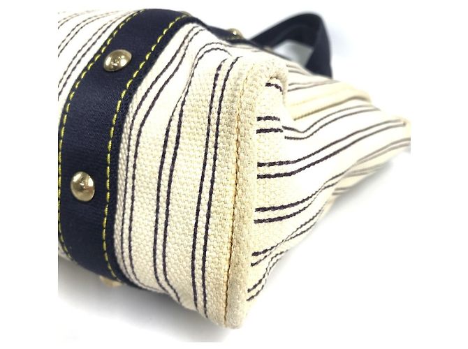 Borsa a Spalla Louis Vuitton Antigua Cabas MM Crudo Blu navy - vista 7