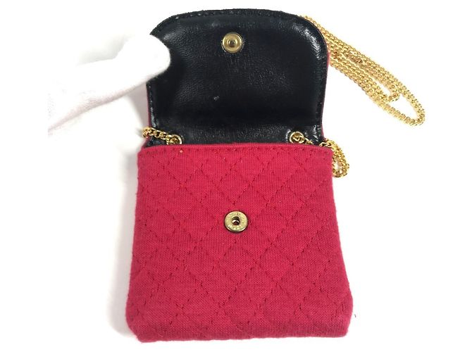Pochette Miniatura Matelassé Logo CC Vintage Coco di Chanel Rosso D'oro - vista 10