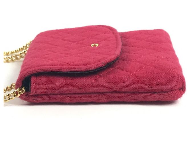 Pochette Miniatura Matelassé Logo CC Vintage Coco di Chanel Rosso D'oro - vista 4