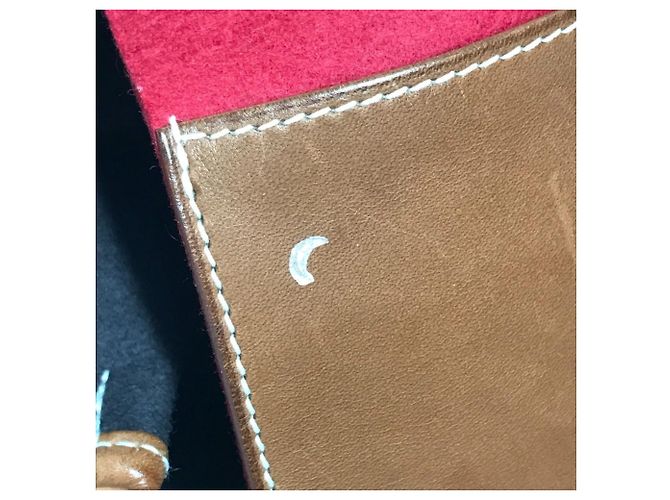 Borsa tote in tela a righe Camoil con logo Hermès Marrone Rosso - vista 11