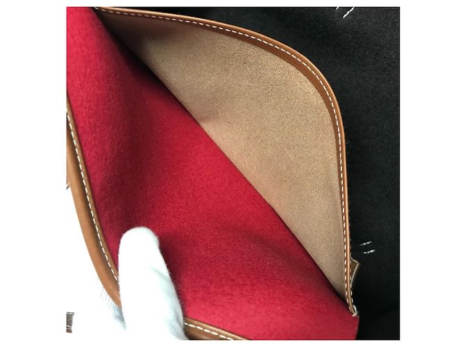 Borsa tote in tela a righe Camoil con logo Hermès Marrone Rosso - vista 13