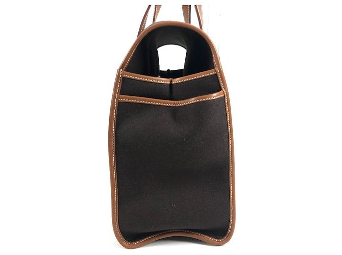 Borsa tote in tela a righe Camoil con logo Hermès Marrone Rosso - vista 4