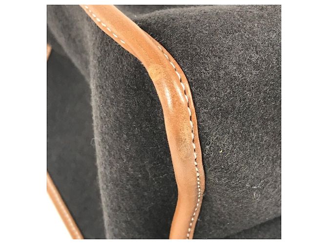 Borsa tote in tela a righe Camoil con logo Hermès Marrone Rosso - vista 7