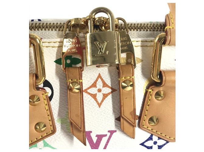 Louis Vuitton Monogramm Multicolor Alma GM Tote-Handtasche Weiß - Ansicht 10