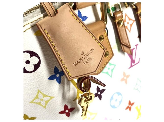 Louis Vuitton Monogramm Multicolor Alma GM Tote-Handtasche Weiß - Ansicht 11
