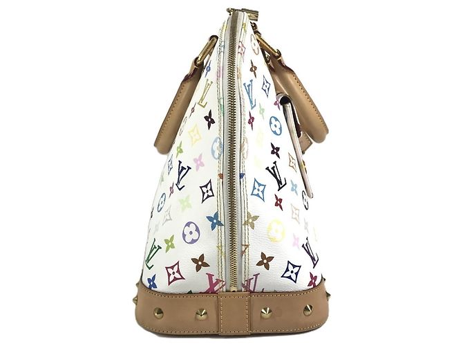 Louis Vuitton Monogramm Multicolor Alma GM Tote-Handtasche Weiß - Ansicht 3