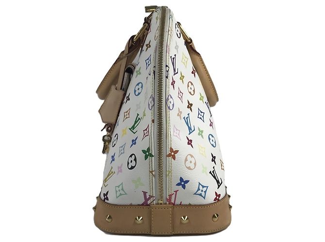 Louis Vuitton Monogramm Multicolor Alma GM Tote-Handtasche Weiß - Ansicht 4