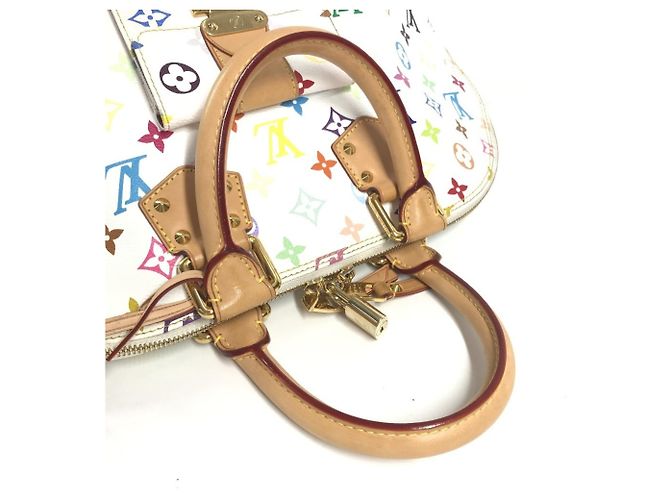 Louis Vuitton Monogramm Multicolor Alma GM Tote-Handtasche Weiß - Ansicht 8