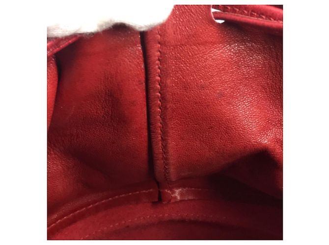 Borsa a Spalla Mainjoir con Frange e Pompon di Hermès Rosso - vista 11