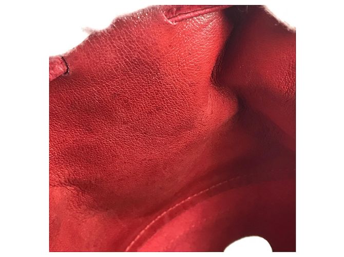 Borsa a Spalla Mainjoir con Frange e Pompon di Hermès Rosso - vista 12