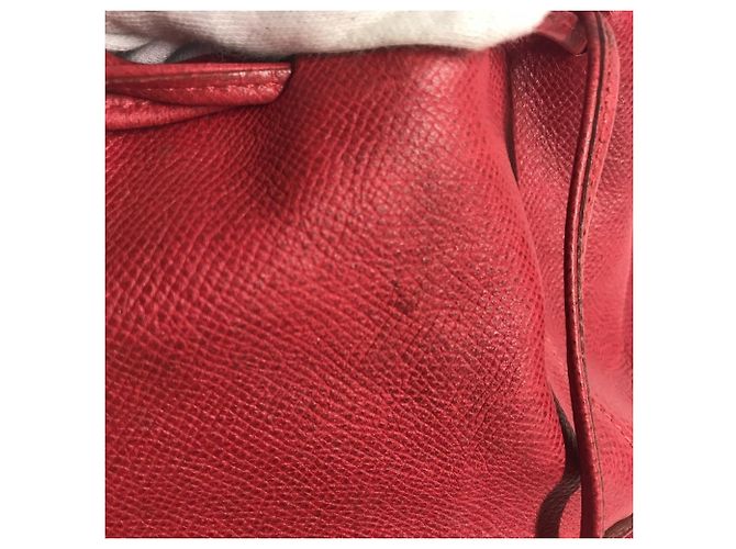 Borsa a Spalla Mainjoir con Frange e Pompon di Hermès Rosso - vista 15