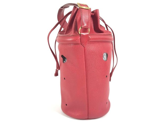 Borsa a Spalla Mainjoir con Frange e Pompon di Hermès Rosso - vista 3