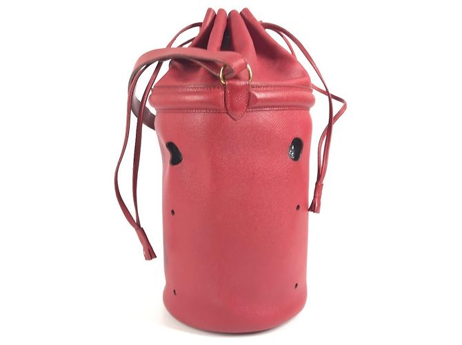 Borsa a Spalla Mainjoir con Frange e Pompon di Hermès Rosso - vista 4