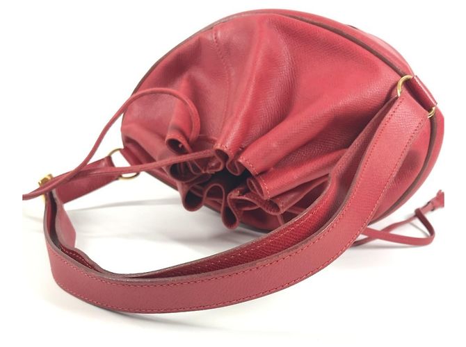 Borsa a Spalla Mainjoir con Frange e Pompon di Hermès Rosso - vista 7