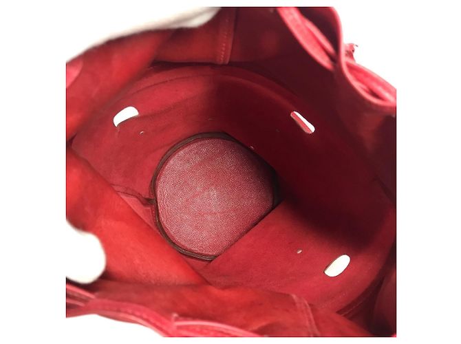 Borsa a Spalla Mainjoir con Frange e Pompon di Hermès Rosso - vista 9