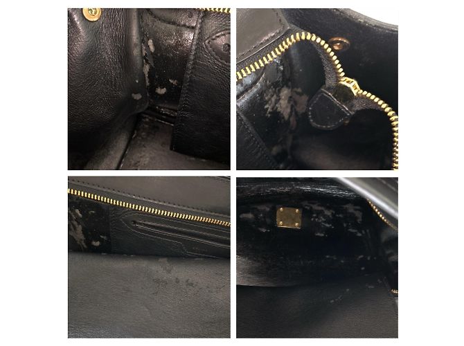 Céline Borsa in pelle Trapeze di Celine Beige Blu navy - vista 5