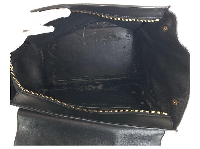 Céline Borsa in pelle Trapeze di Celine Beige Blu navy - vista 9