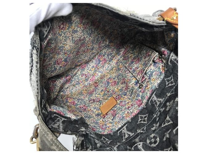 Borsa Posty in Patchwork di Denim Monogram Louis Vuitton Marrone Nero - vista 12