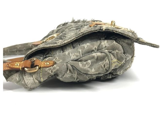 Borsa Posty in Patchwork di Denim Monogram Louis Vuitton Marrone Nero - vista 3