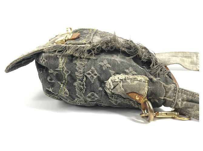 Borsa Posty in Patchwork di Denim Monogram Louis Vuitton Marrone Nero - vista 4