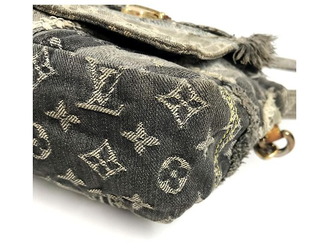 Borsa Posty in Patchwork di Denim Monogram Louis Vuitton Marrone Nero - vista 6