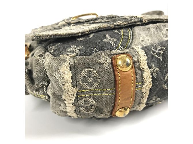 Borsa Posty in Patchwork di Denim Monogram Louis Vuitton Marrone Nero - vista 7