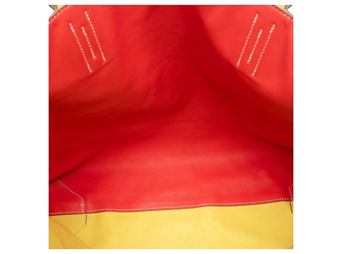 Hermès White Multicolor Swift Double Sens Wende-Tote 36 Weiß Aus weiß - Ansicht 4