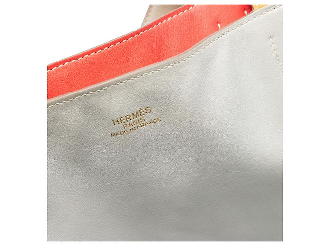 Hermès White Multicolor Swift Double Sens Wende-Tote 36 Weiß Aus weiß - Ansicht 5