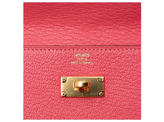 Portefeuille Longue Kelly en Chèvre Mysore Rose Hermès - vue 5