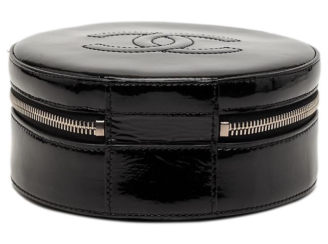 Borsa rotonda in vernice nera Chanel As Earth Nero - vista 3
