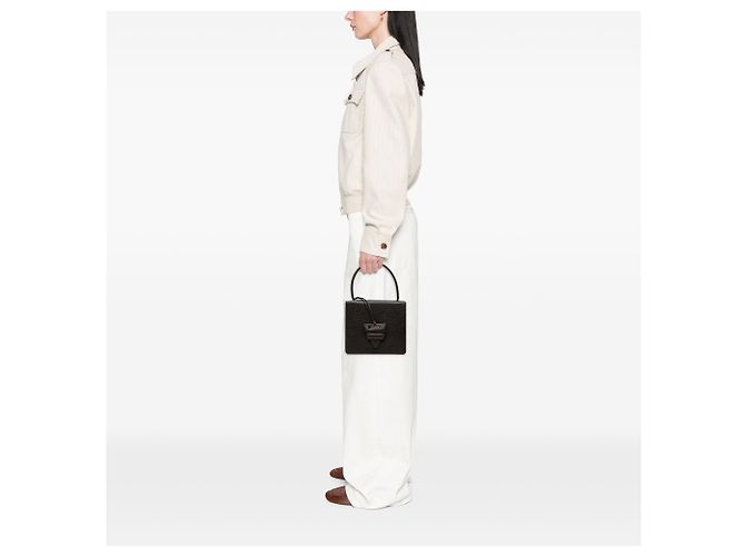 Bolso de mano Barcelona de cuero texturizado marrón LOEWE Castaño Marrón oscuro - vista 7