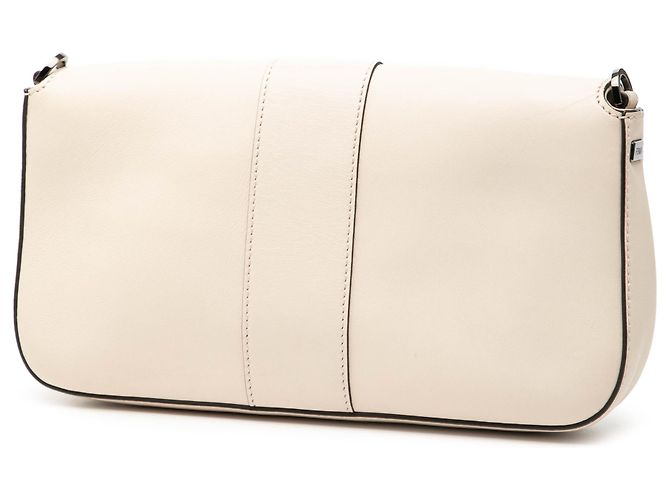 Fendi Baguette in pelle bianca con cucitura a mano Bianco - vista 2