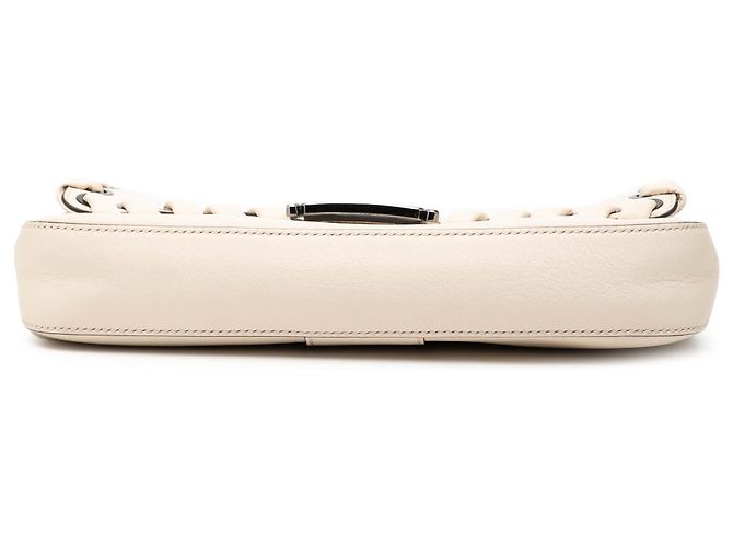 Fendi Baguette in pelle bianca con cucitura a mano Bianco - vista 3