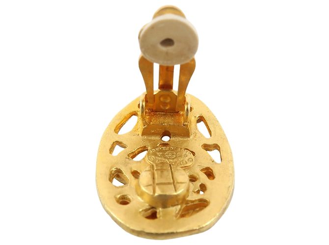 Orecchini ovali a clip in oro placcato CC di Chanel D'oro - vista 4