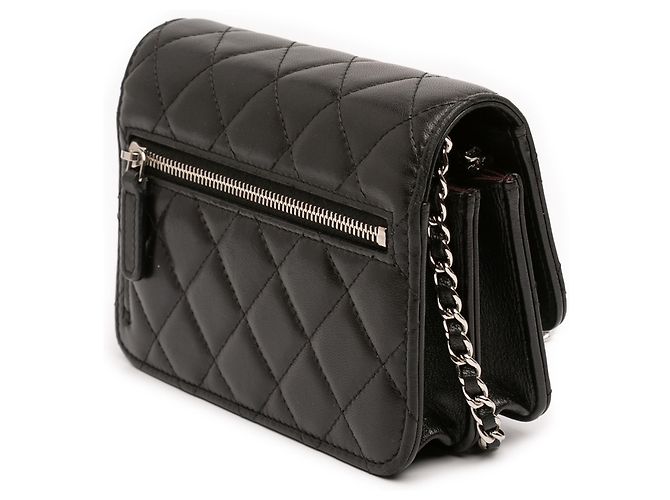 Wallet On Chain Portafoglio Mini CC in pelle di agnello nera di Chanel Nero - vista 2