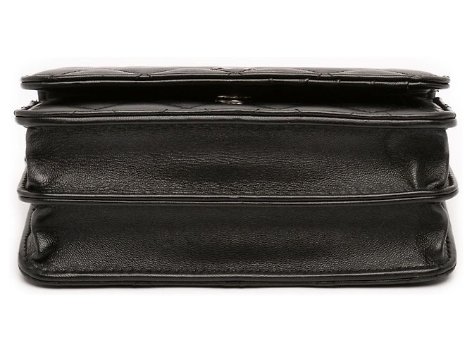 Wallet On Chain Portafoglio Mini CC in pelle di agnello nera di Chanel Nero - vista 3