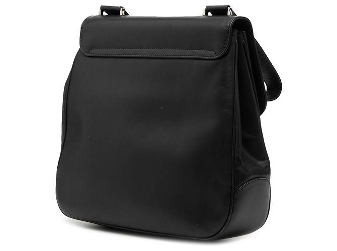 Salvatore Ferragamo Borsa a spalla doppia Gancini in pelle nera Ferragamo Nero - vista 2