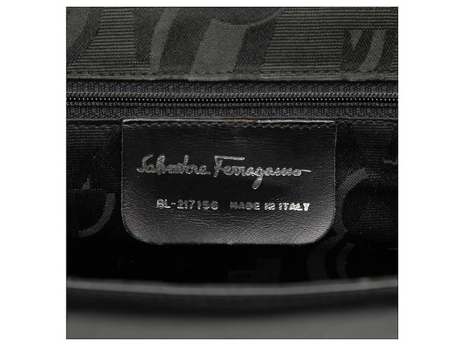 Salvatore Ferragamo Borsa a spalla doppia Gancini in pelle nera Ferragamo Nero - vista 5