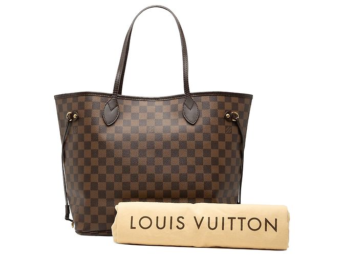 Louis Vuitton Borsa Neverfull MM Damier Ebene Marrone - vista 8