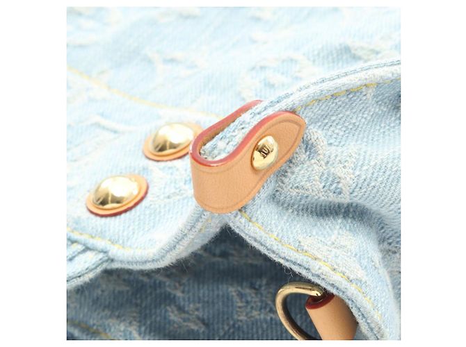 Borsa Louis Vuitton Monogram Denim Blu Let Go PM Blu chiaro - vista 7