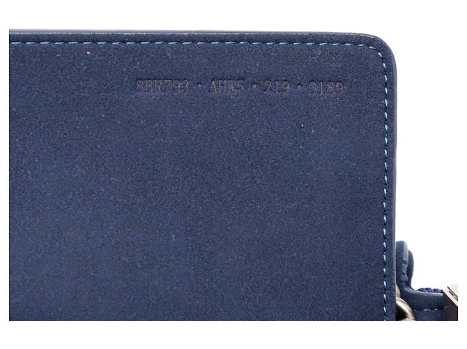 Fendi Blaue Zucca Prägung Technisches Gewebe Ketten Midi Baguette Dunkelblau - Ansicht 6