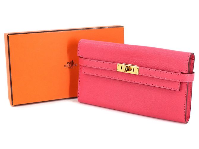Cartera bifold larga Kelly de Hermès en cuero Chèvre - vista 2