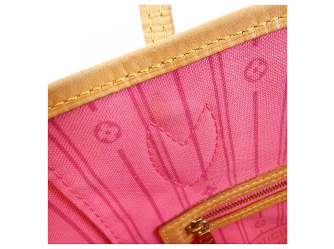Borsa Louis Vuitton Monogram Rose Neverfull MM Marrone - vista 10