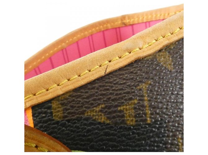 Borsa Louis Vuitton Monogram Rose Neverfull MM Marrone - vista 5