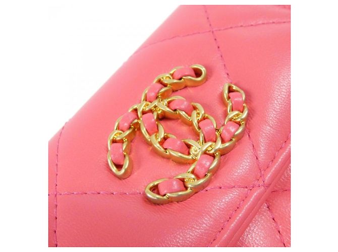 Billetera Tri-Fold Chanel 19 Línea AP0954 Rosa - vista 5