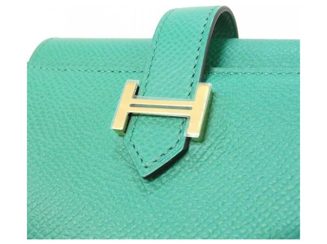 Cartera Bearn Combination de Hermès en cuero Epsom verde - vista 3